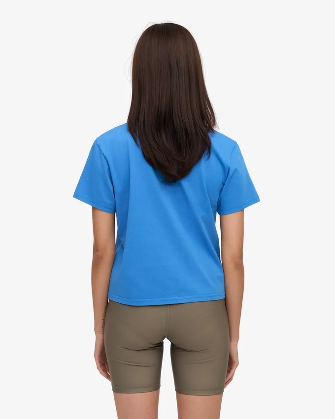 Organisk boxig kort T-shirt – Pacific Blue