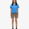 Organisk boxig kort T-shirt – Pacific Blue