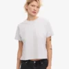 Organisk boxig kort T-shirt – snömelange