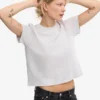 Organisk boxig kort T-shirt – snömelange
