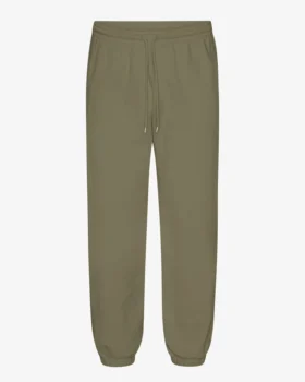 Organiska, avslappnade mjukisbyxor – Dusty Olive