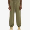 Organiska, avslappnade mjukisbyxor – Dusty Olive