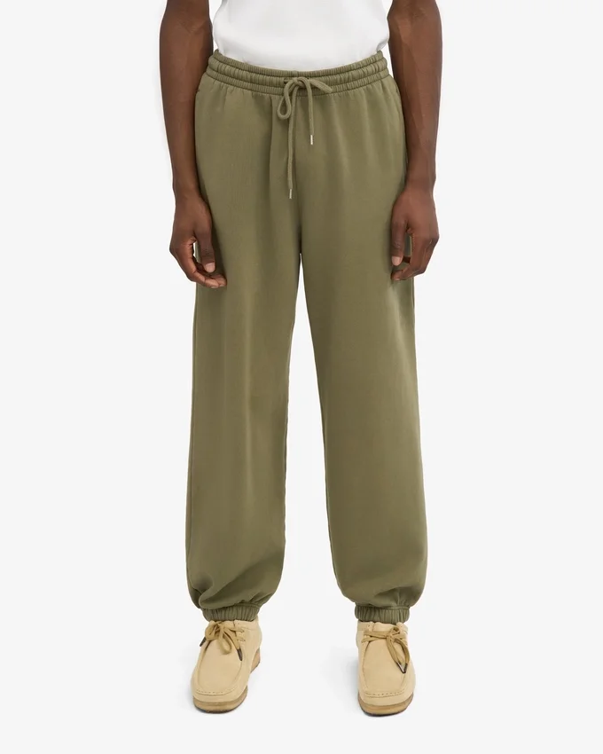 Organiska, avslappnade mjukisbyxor – Dusty Olive
