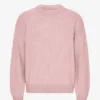 Oversized tröja i merinoull – blekt rosa