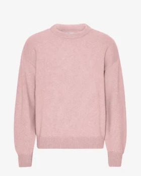 Oversized tröja i merinoull – blekt rosa
