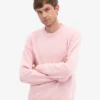 Oversized tröja i merinoull – blekt rosa