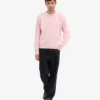 Oversized tröja i merinoull – blekt rosa