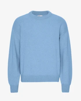 Oversized tröja i merinoull – havsblå
