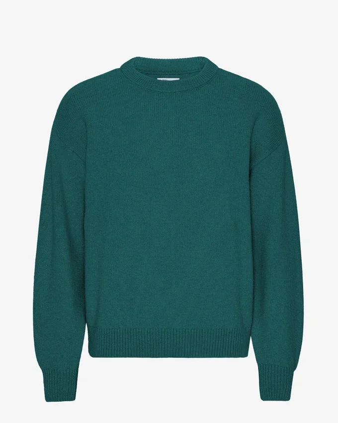 Oversized tröja i merinoull – havsgrön