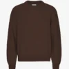 Oversized tröja i merinoull – kaffebrun