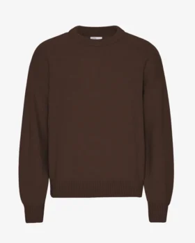 Oversized tröja i merinoull – kaffebrun