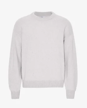 Oversized tröja i merinoull – snömelange