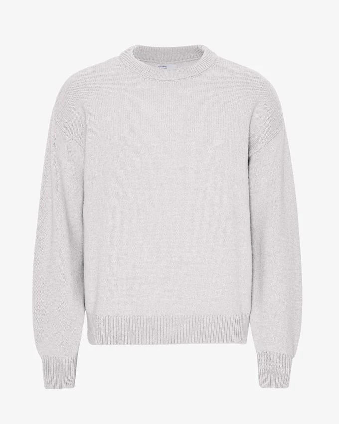 Oversized tröja i merinoull – snömelange
