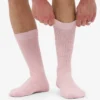 Strumpor i merinoullsblandning – blekt rosa