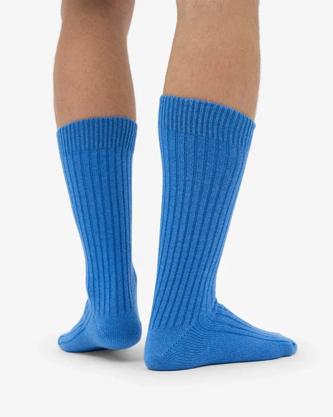 Strumpor i merinoullsblandning – Pacific Blue