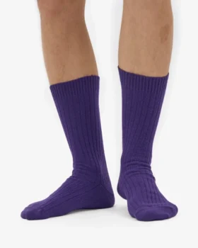 Strumpor i merinoullsblandning – ultraviolett