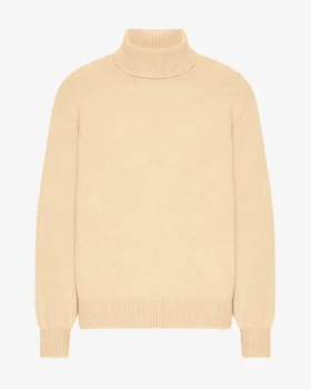 Turtleneck i merinoull – mjukgul