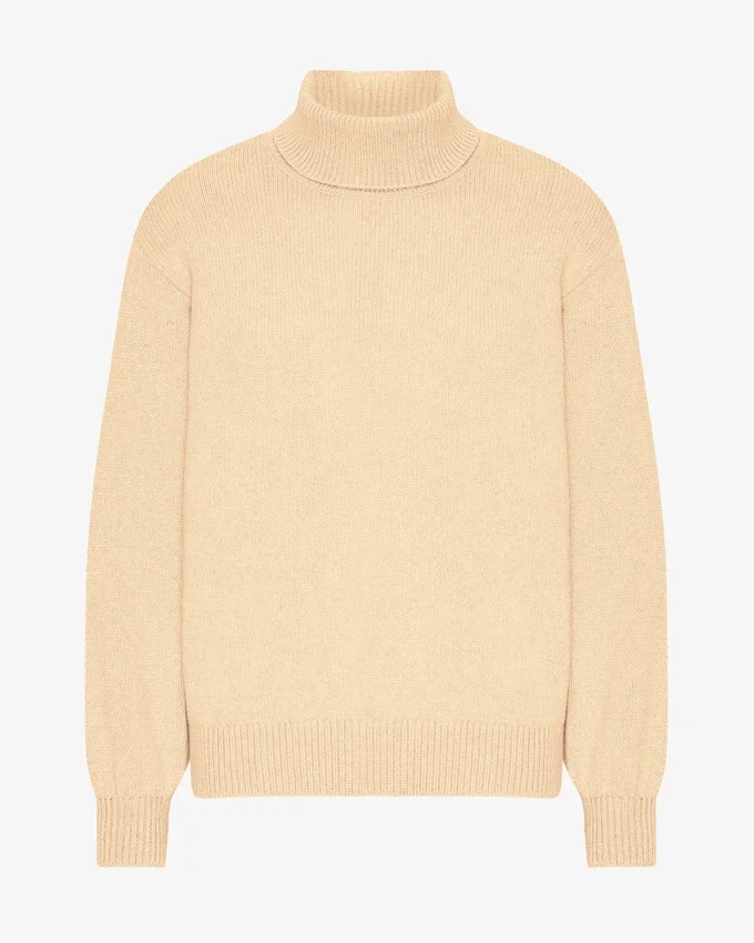 Turtleneck i merinoull – mjukgul