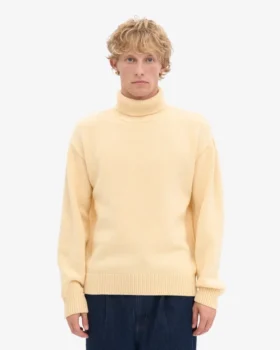 Turtleneck i merinoull – mjukgul