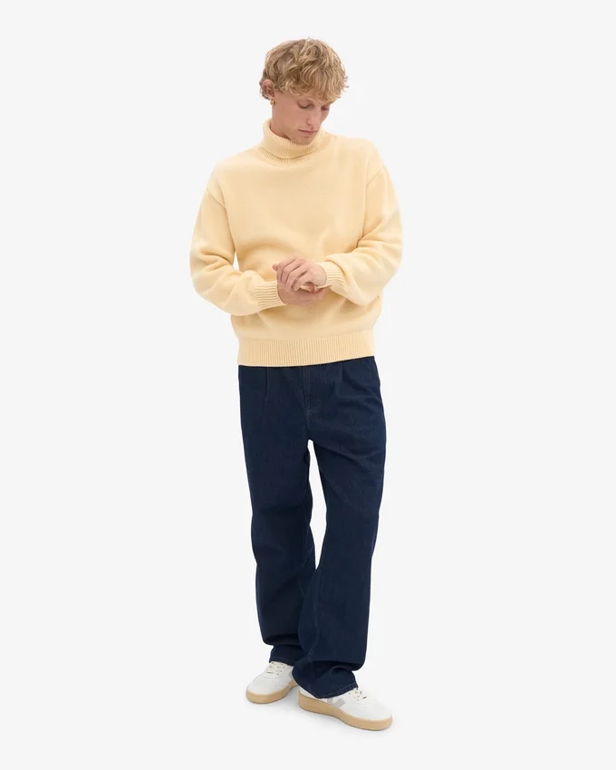 Turtleneck i merinoull – mjukgul