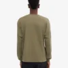 Överdimensionerad ekologisk långärmad T-shirt – dammig olivgrön