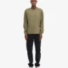 Överdimensionerad ekologisk långärmad T-shirt – dammig olivgrön