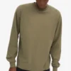 Överdimensionerad ekologisk långärmad T-shirt – dammig olivgrön