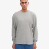 Överdimensionerad ekologisk långärmad T-shirt – gråmelerad
