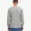 Överdimensionerad ekologisk långärmad T-shirt – gråmelerad