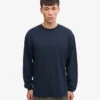 Överdimensionerad ekologisk långärmad T-shirt – marinblå