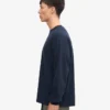 Överdimensionerad ekologisk långärmad T-shirt – marinblå
