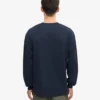 Överdimensionerad ekologisk långärmad T-shirt – marinblå