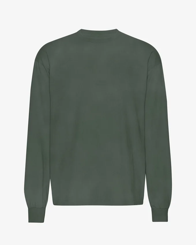 Överdimensionerad ekologisk långärmad T-shirt – midnattsgrön