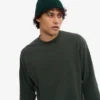 Överdimensionerad ekologisk långärmad T-shirt – midnattsgrön