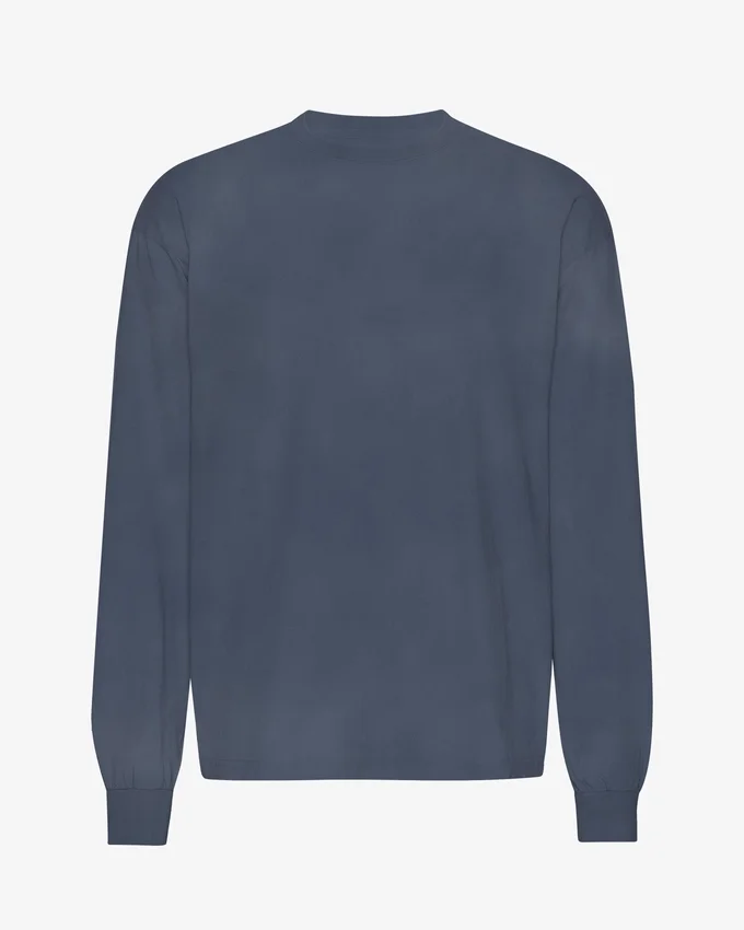 Överdimensionerad ekologisk långärmad T-shirt – Neptune Blue