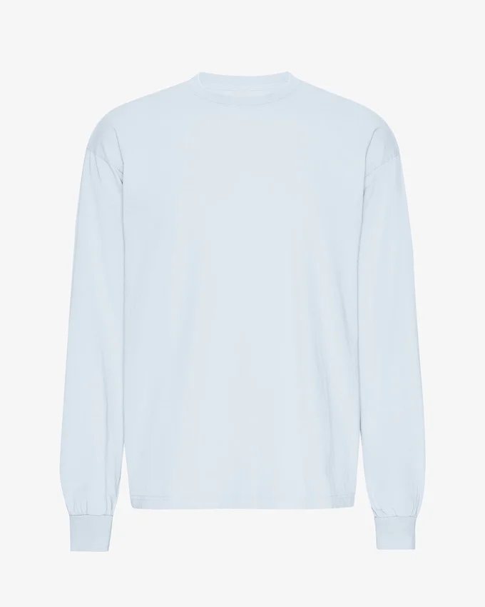 Överdimensionerad ekologisk långärmad T-shirt – polarblå