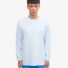 Överdimensionerad ekologisk långärmad T-shirt – polarblå