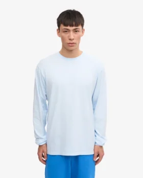 Överdimensionerad ekologisk långärmad T-shirt – polarblå
