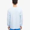 Överdimensionerad ekologisk långärmad T-shirt – polarblå