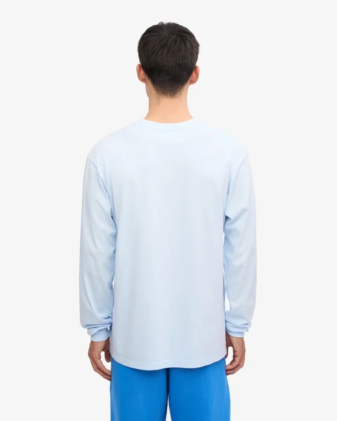 Överdimensionerad ekologisk långärmad T-shirt – polarblå