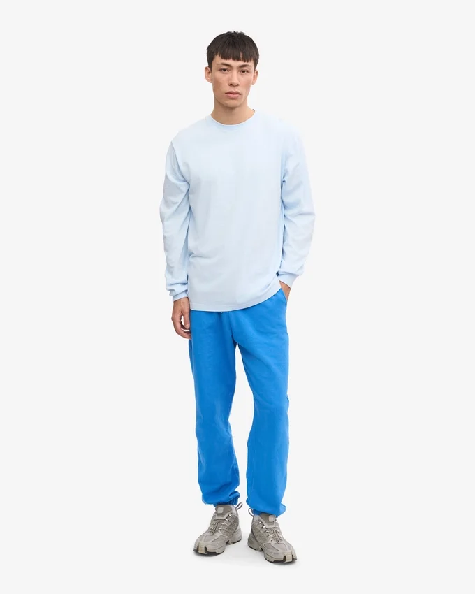 Överdimensionerad ekologisk långärmad T-shirt – polarblå