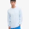 Överdimensionerad ekologisk långärmad T-shirt – polarblå