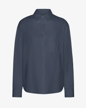 Överdimensionerad ekologisk skjorta – Petrol Blue