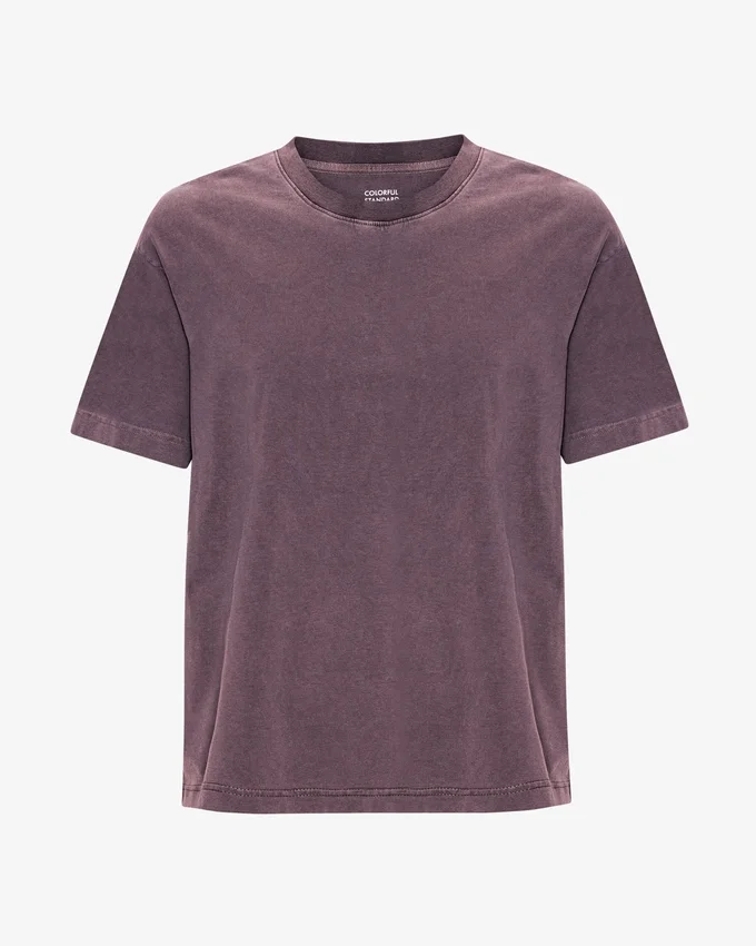 Överdimensionerad ekologisk T-shirt – blekt druvblå