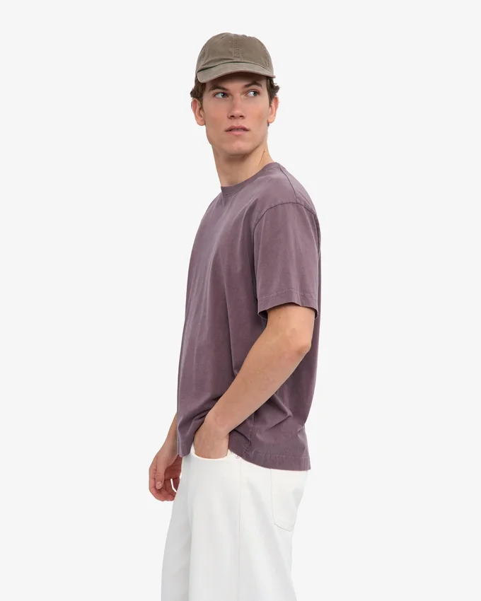 Överdimensionerad ekologisk T-shirt – blekt druvblå