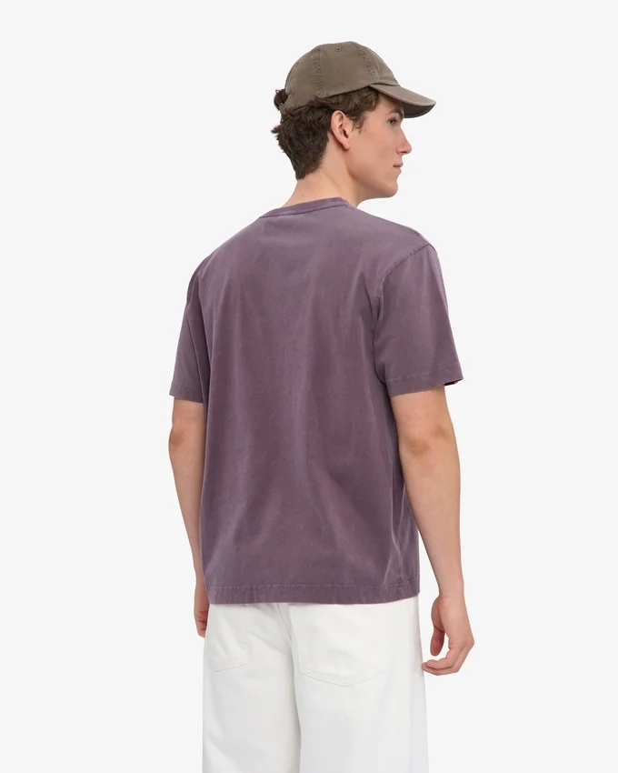 Överdimensionerad ekologisk T-shirt – blekt druvblå