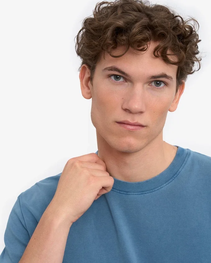 Överdimensionerad ekologisk T-shirt – blekt indigo