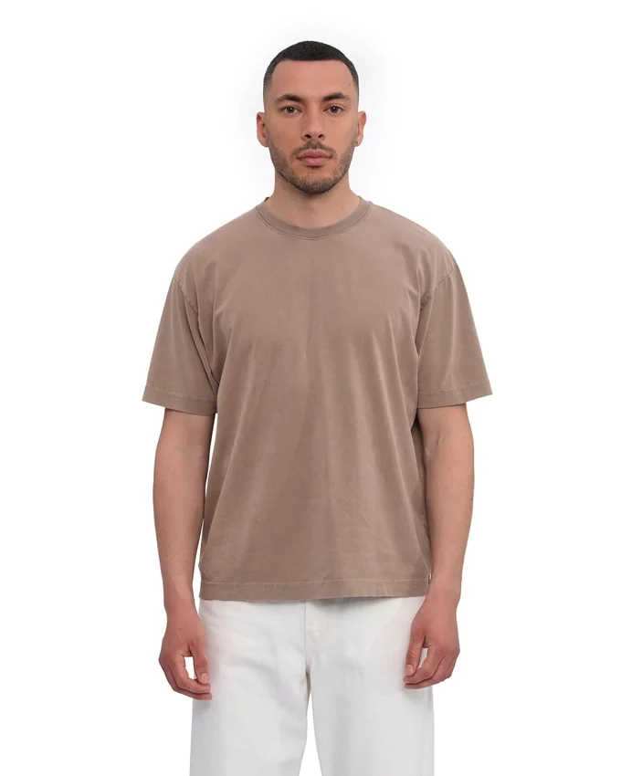 Överdimensionerad ekologisk T-shirt – blekt khaki