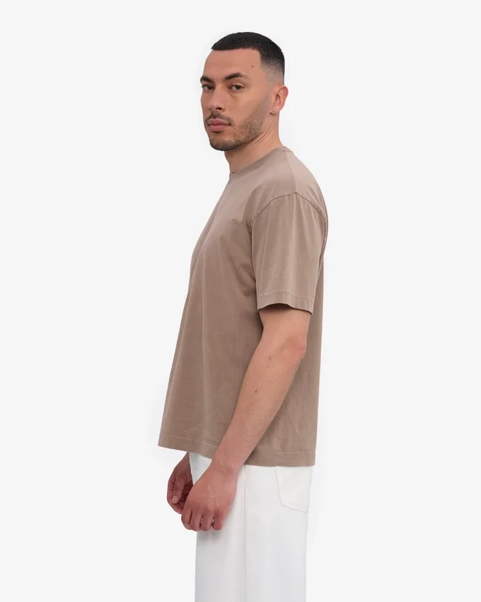 Överdimensionerad ekologisk T-shirt – blekt khaki