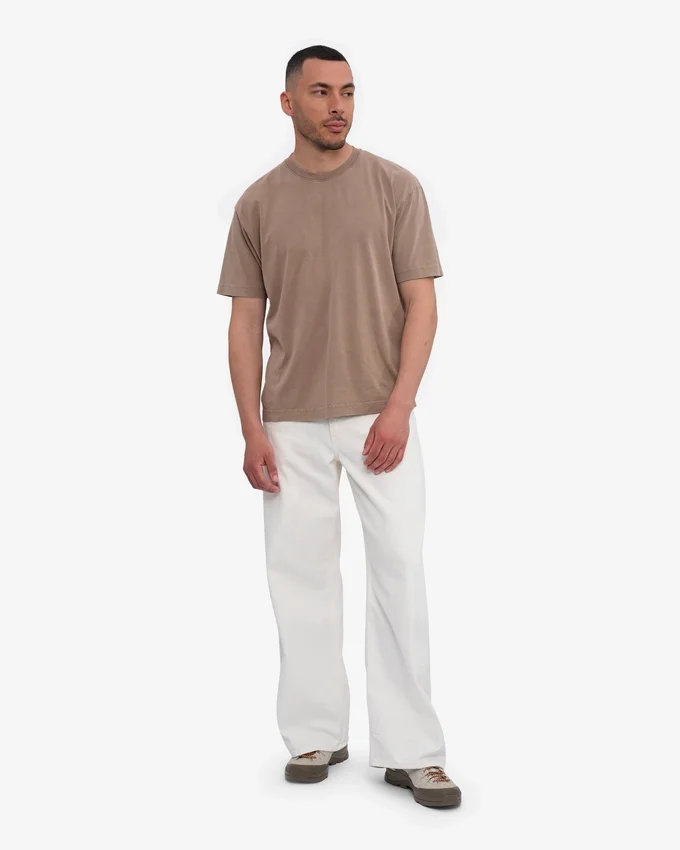 Överdimensionerad ekologisk T-shirt – blekt khaki